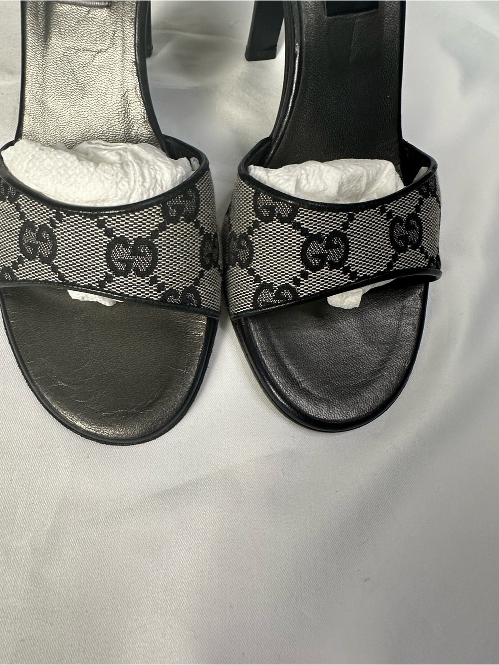 Gucci GG Canvas Mule Heels 6.5B Made In Italy - Picture 2 of 15